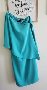 Gorgeous turquoise one shoulder dress